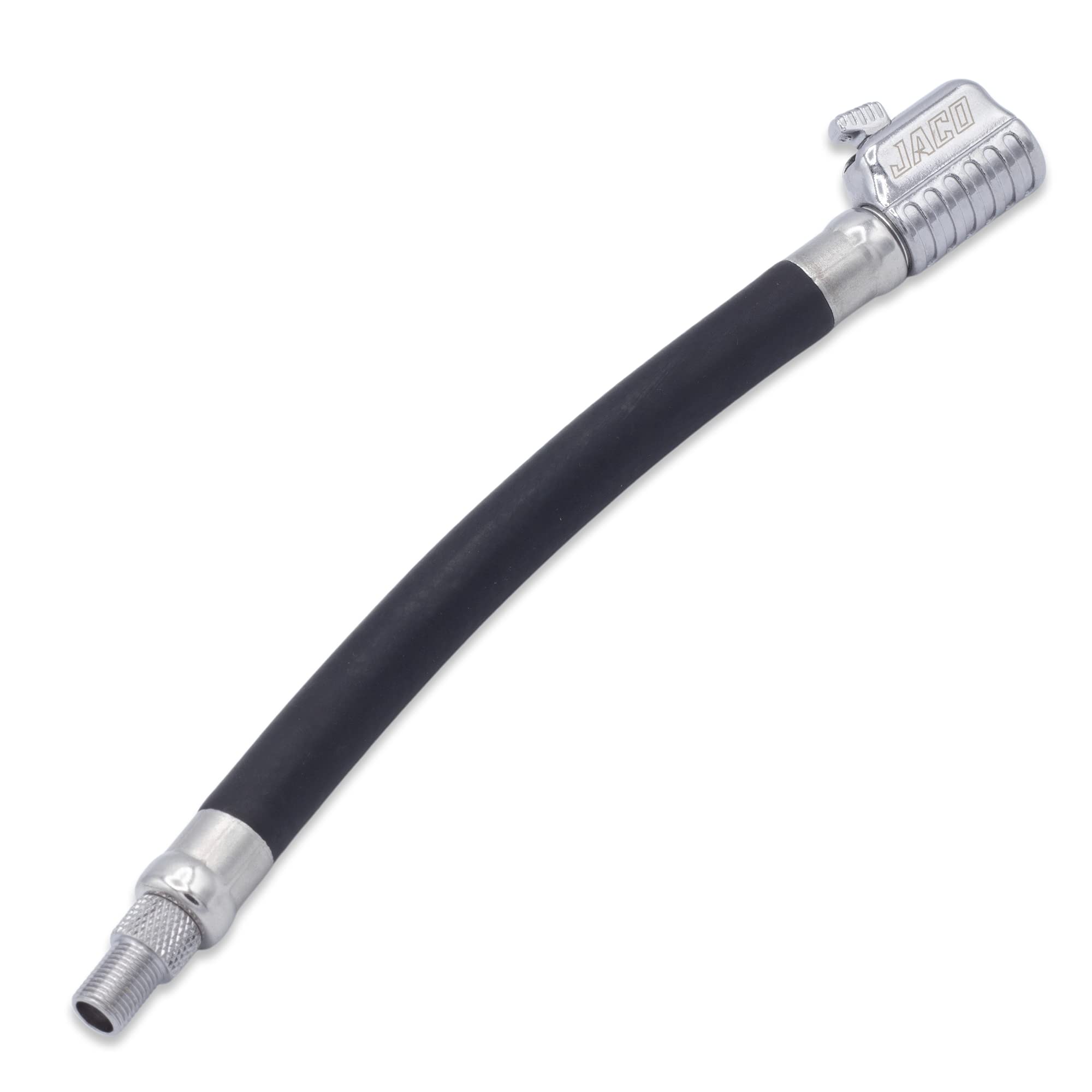 Jaco Lightning S2X Tire Inflator Hose Extension Self Locking Nozzle | Patented Lock-On Air Hose Adapter For Tire Pumps (Open Flow)