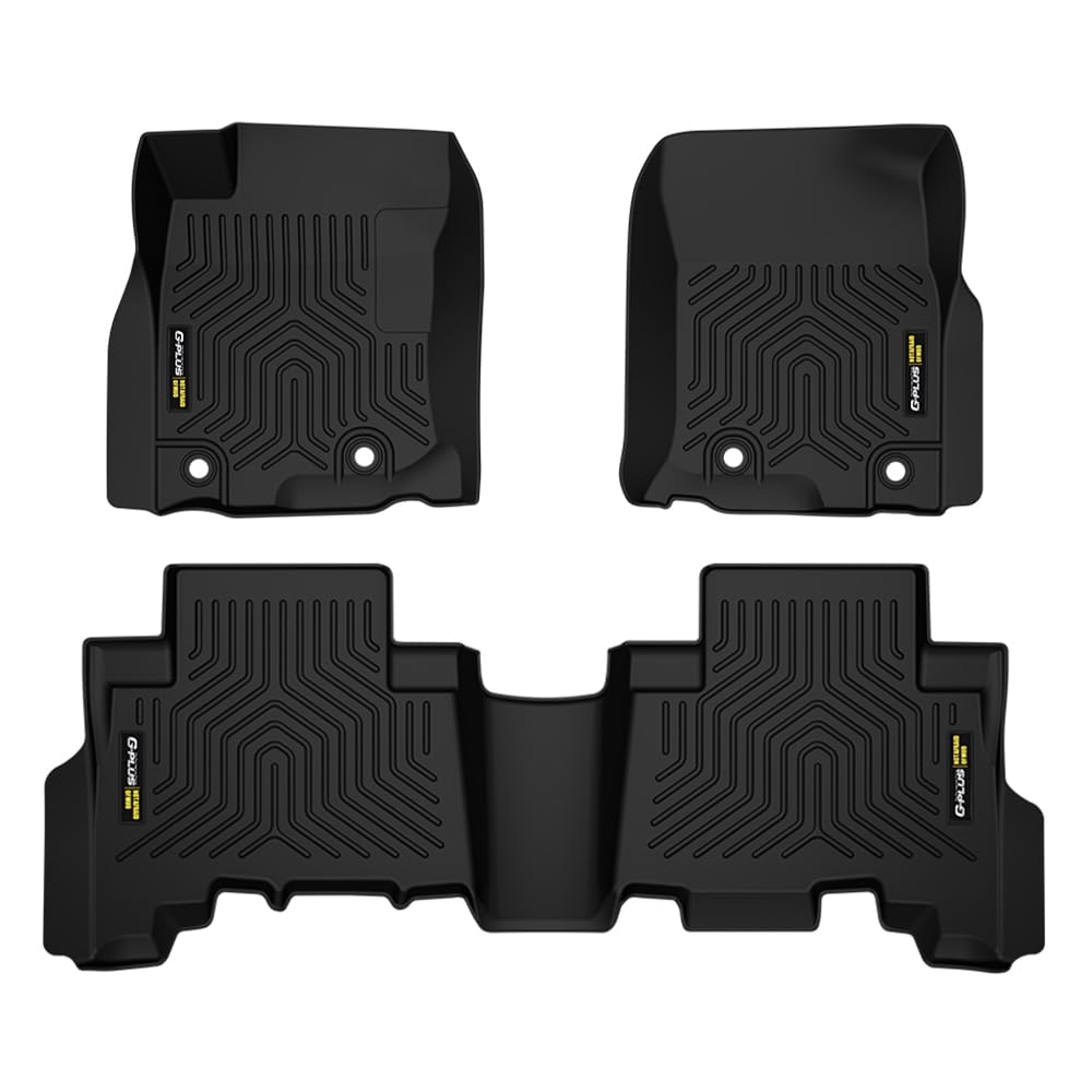 G-PLUS TPE Floor Mats Compatible with Toyota 4Runner 2013-2023/Fit Lexus GX460 2014-2023, 1st & 2nd Row 3pcs Mats All Weather Fl