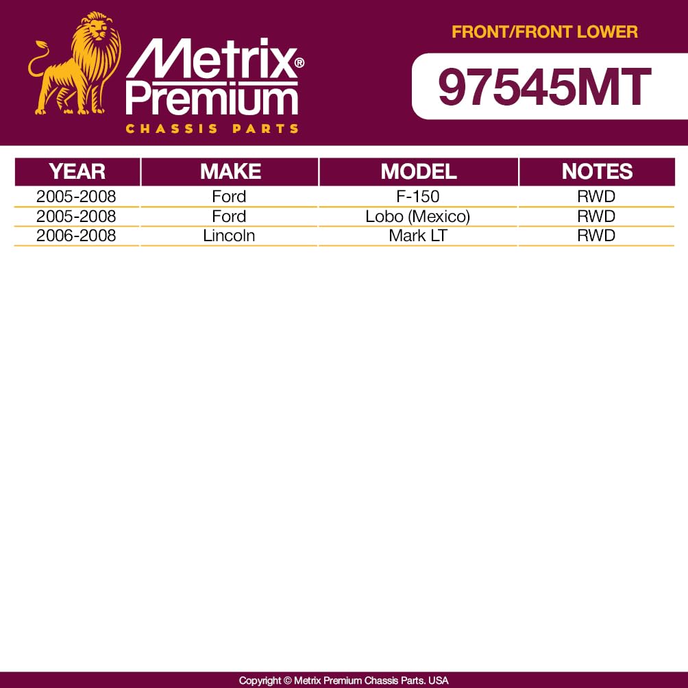 Metrix Premium Chassis Parts - 4 Pc Front L/R Lower Control Arm & Front L/R Sway Bar Stabilizer End Link Kit Fits 05-08 Ford F-1