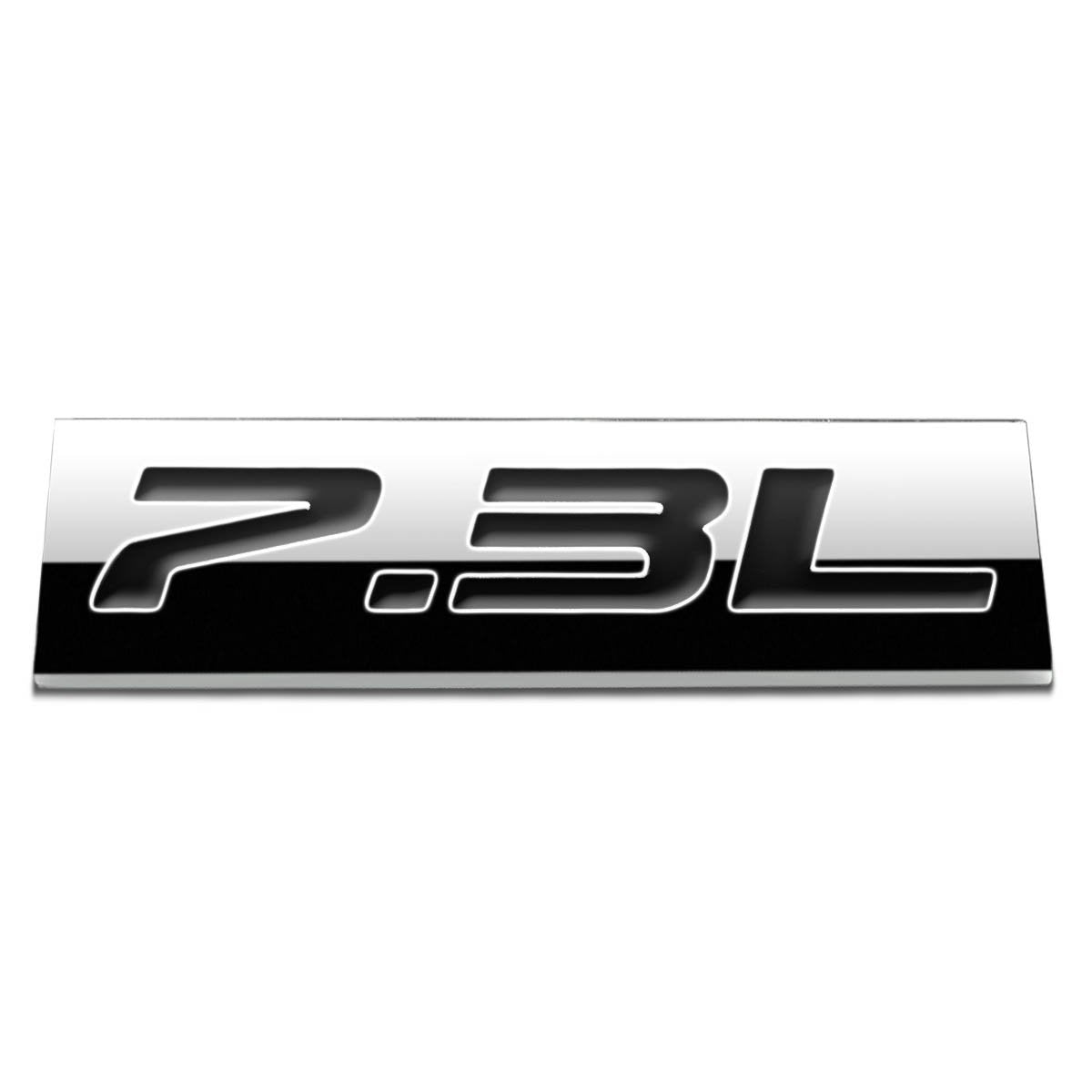 Chrome Finish Metal Emblem 7.3L Badge (Black Letter)