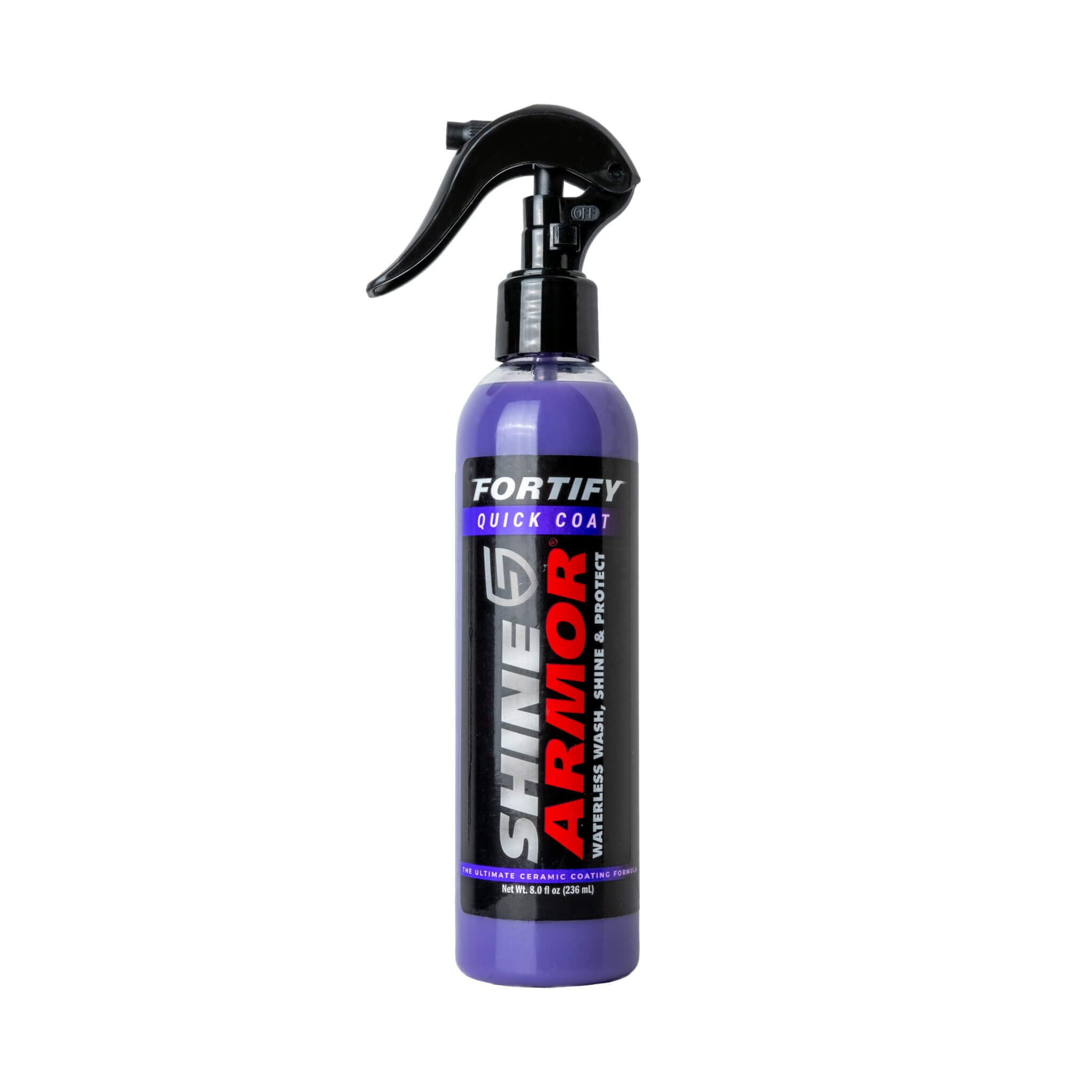 Shine Armor Ceramic Coating Fortify Quick Coat Car Wax Polish Spray Waterless Wash & Wax Hydrophobic Top Coat Polish & Polymer Paint Sealant Detail Protection 8 Fl Oz
