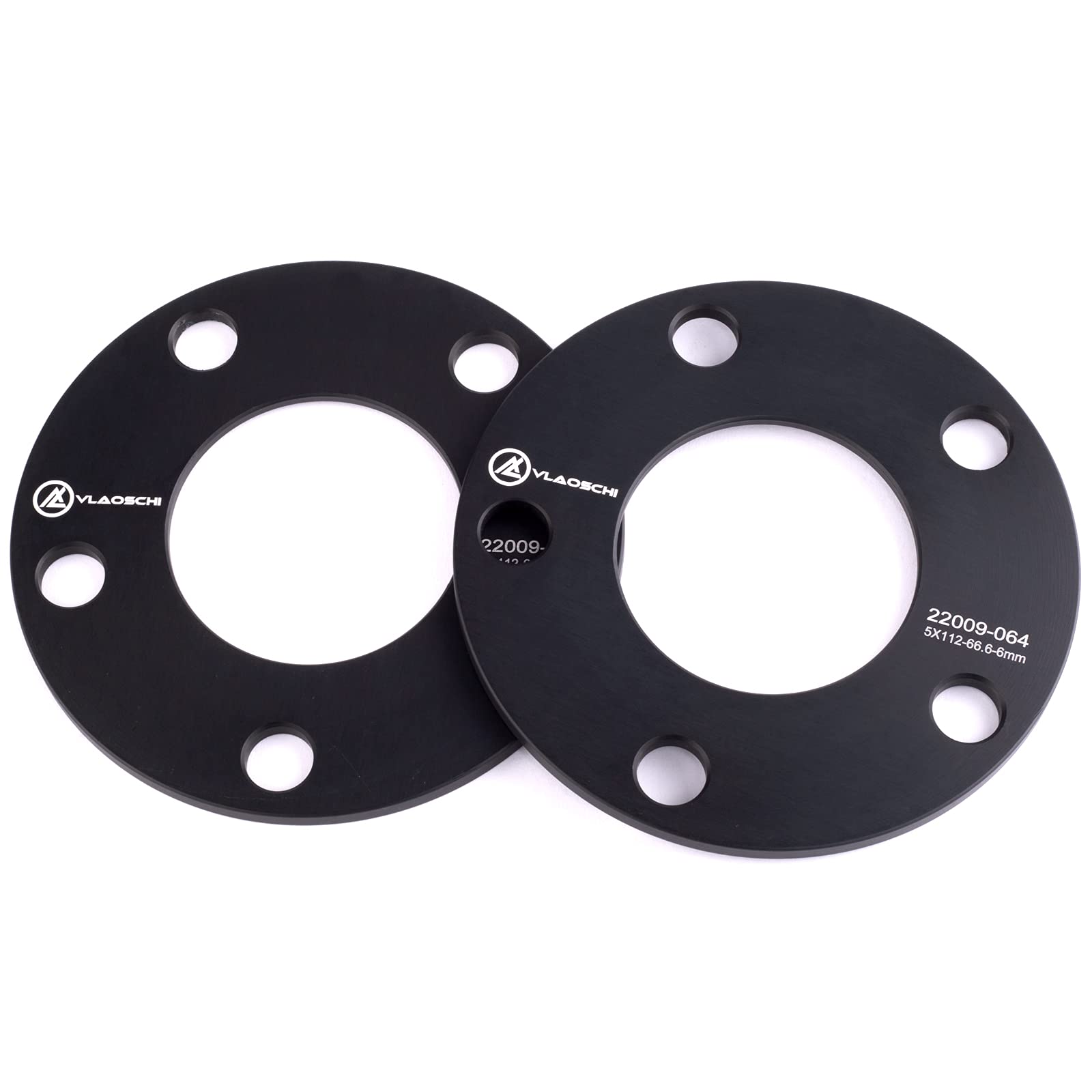 Vlaoschi Black 5X112 Hubcentric Wheel Spacers (No Lip 66.56Mm Bore) 1/2 Inch (12Mm) Compatible With Benz Bmw-Audi 5 Lug For A4 A