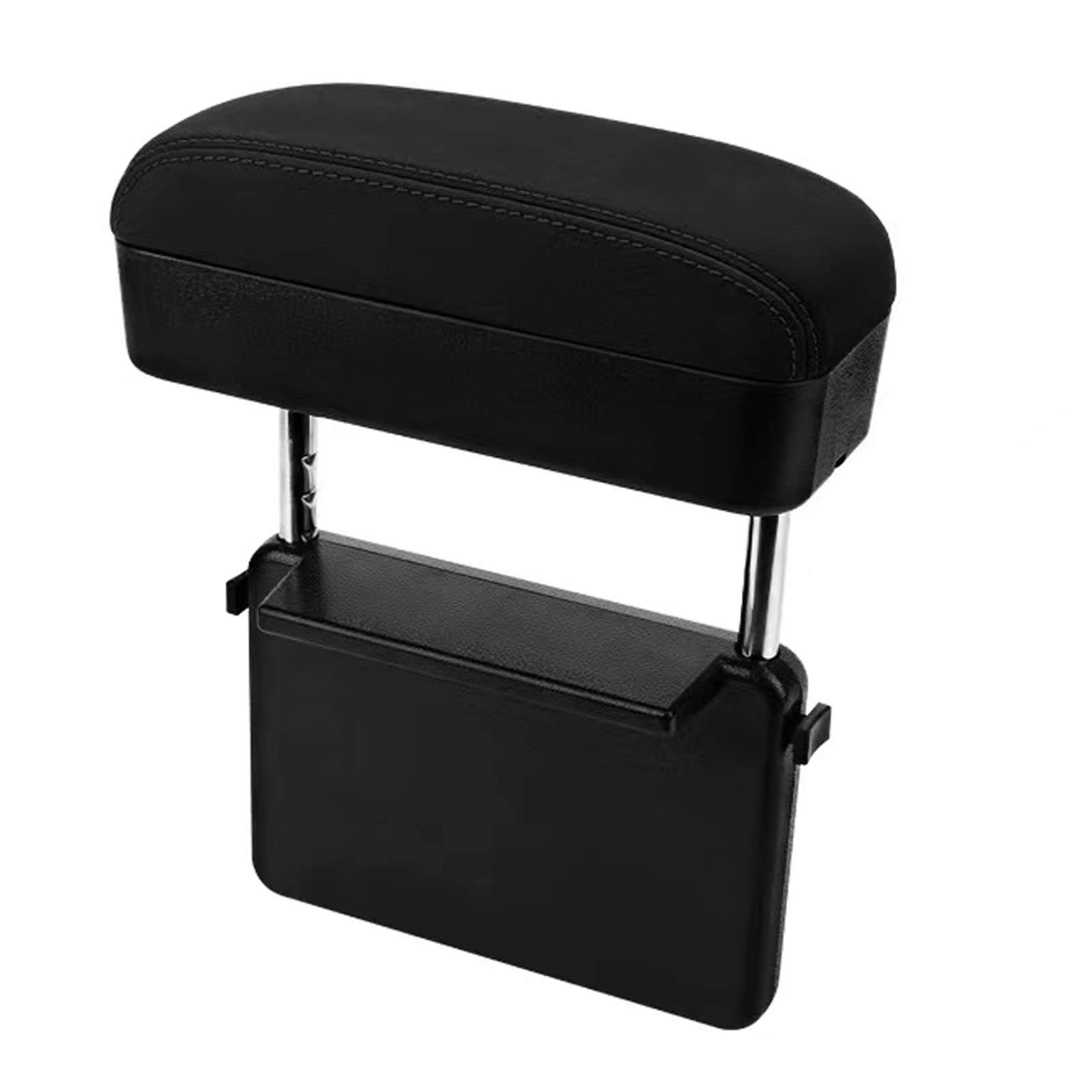 Cdefg Car Armrest Support Elbow Rest Pad Armrest Extender, Console Storage Organizer, Adjustable Height Comfort Wrist Rest Pads, Universal Fit For Most Car Models (Black Suede)