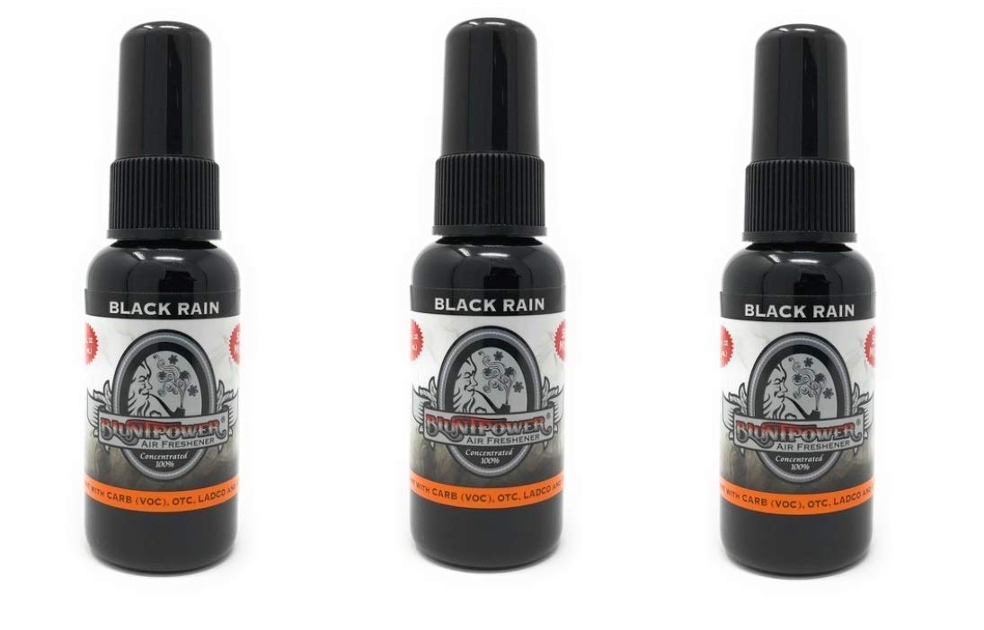Bluntpower 1 Ounce Bottle Oil Based Concentrated Air Freshener And Oil For Burner, Black Rain (Pack Of 3)