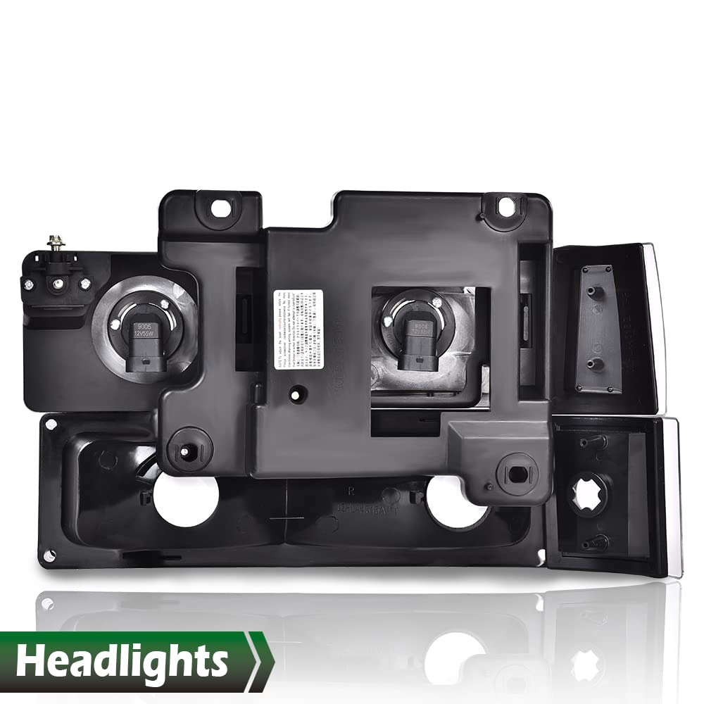 Grand Orange Headlights Assembly, Compatible With Gmc Sierra C/K Yukon 1500 2500 1994 1995 1996 1997 1998 Fit Chevy C/K C10 Subu