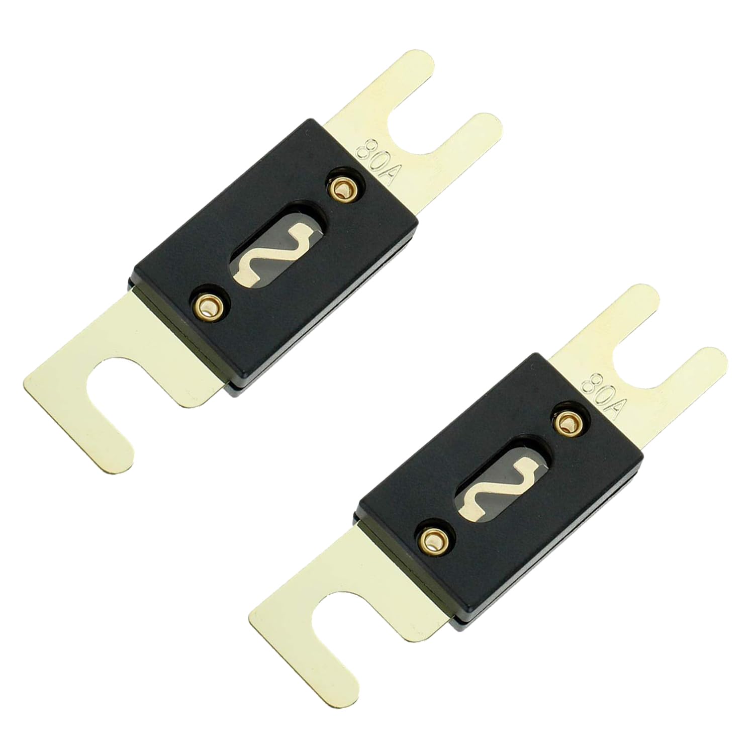 Bojack 0/2/4 Gauge Anl Fuse Holder And 80 Amp Anl Fuses For 0 2 4 8 Gauge Awg Fuse Block, Fuse Box, Automotive Fuse Holder 80A (