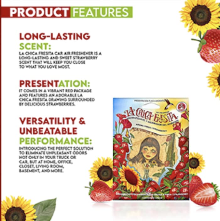 25 Pcs Strawberry La Chica Fresita Air Fresheners Aromatizante Fresa