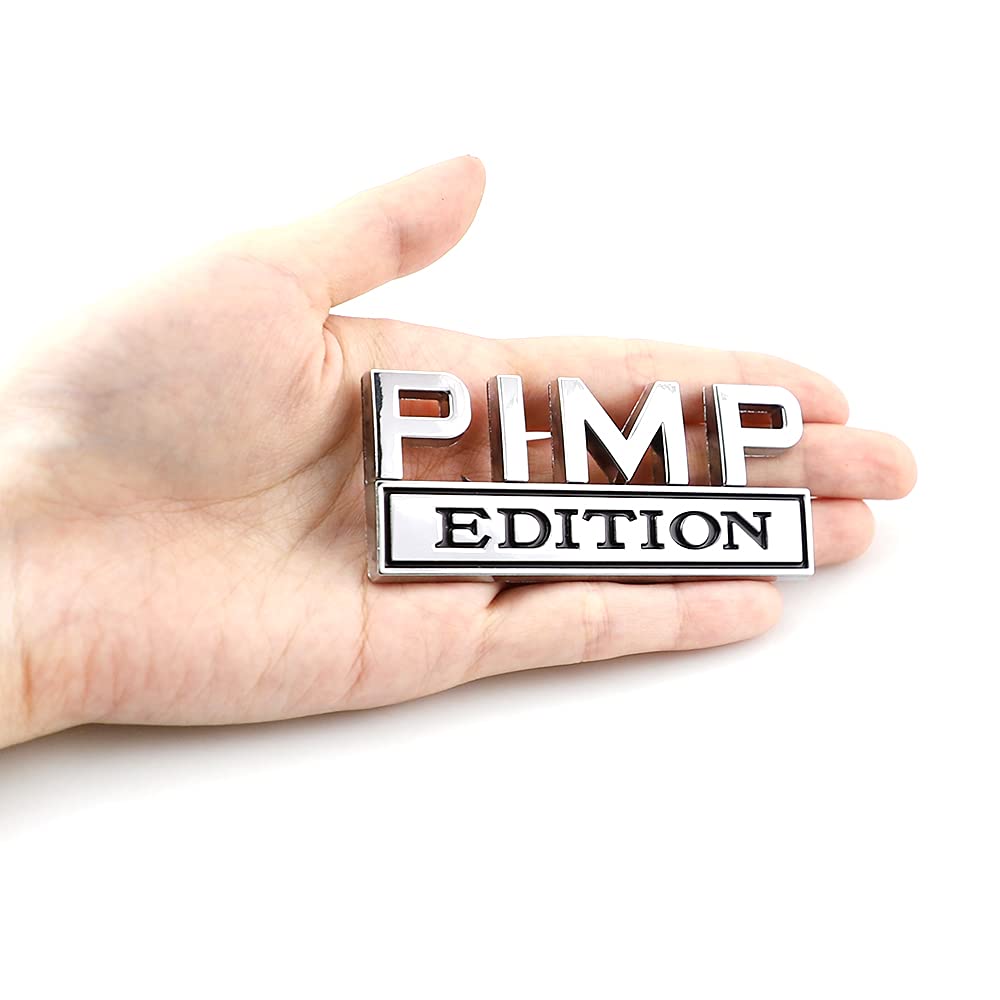 CARRUN Pimp Edition Emblem Badge - Metal 3D Decal Sticker for F150/F250/F350/Silverado/Sierra - 3.1'' x 1.18''