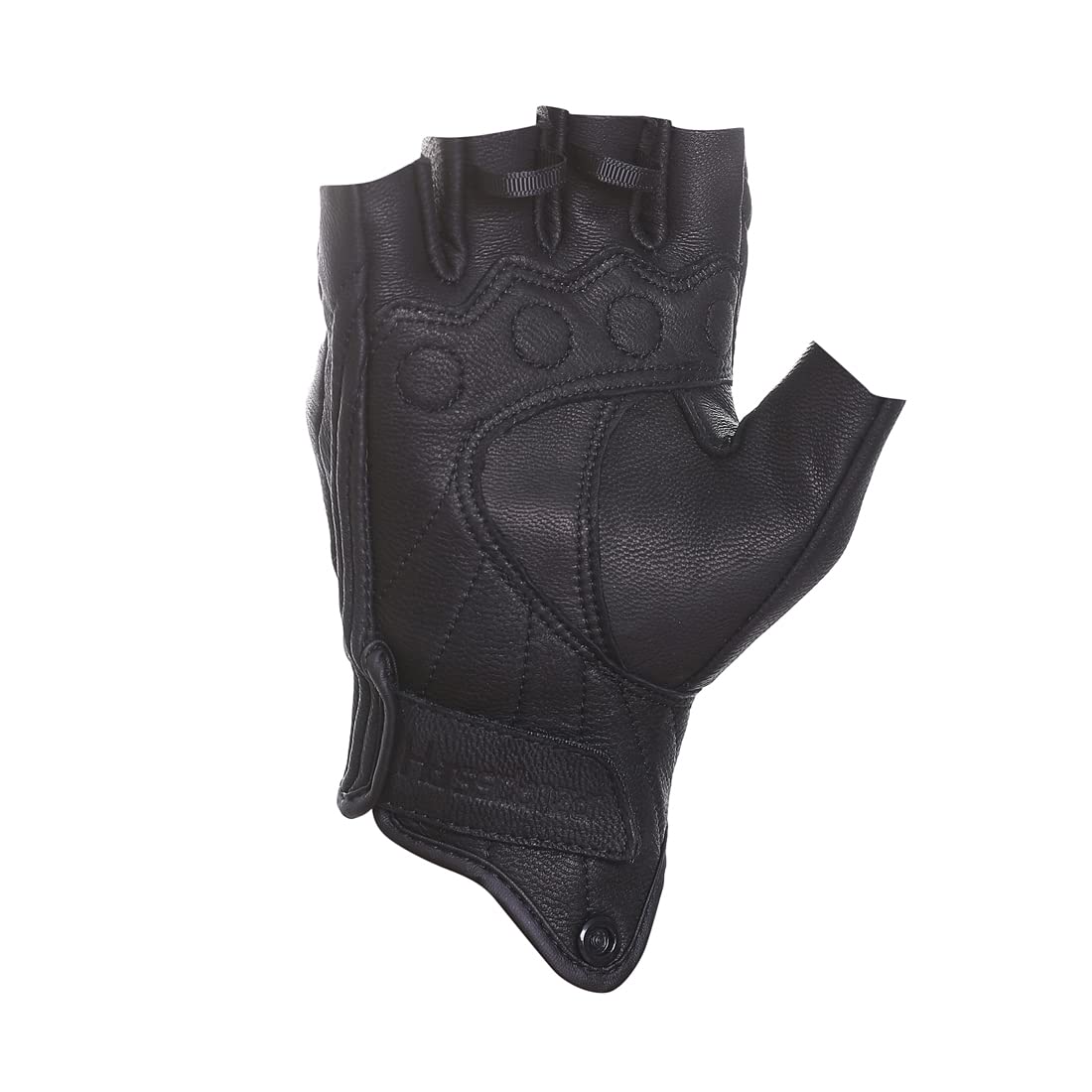 Harssidanzar Fingerless Motorcycle Gloves,For Mens Leather Riding Driving Gloves With Hand Knuckle Gm037,Black,Size, M