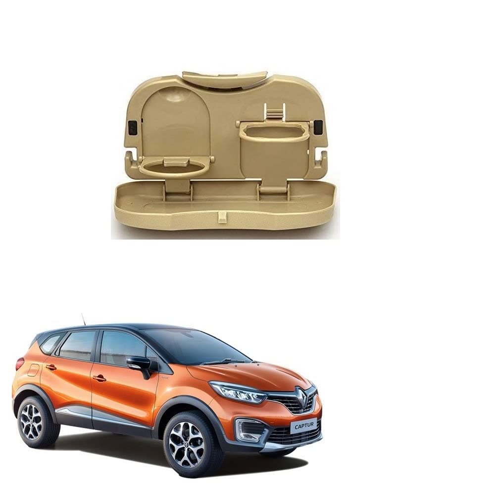 Stylish Foldable Compact Car Back Seat Tray for Food/ Drinks/ Cup/ Bottle Holder Universal Pack of 1 Suitable for Renault Captur