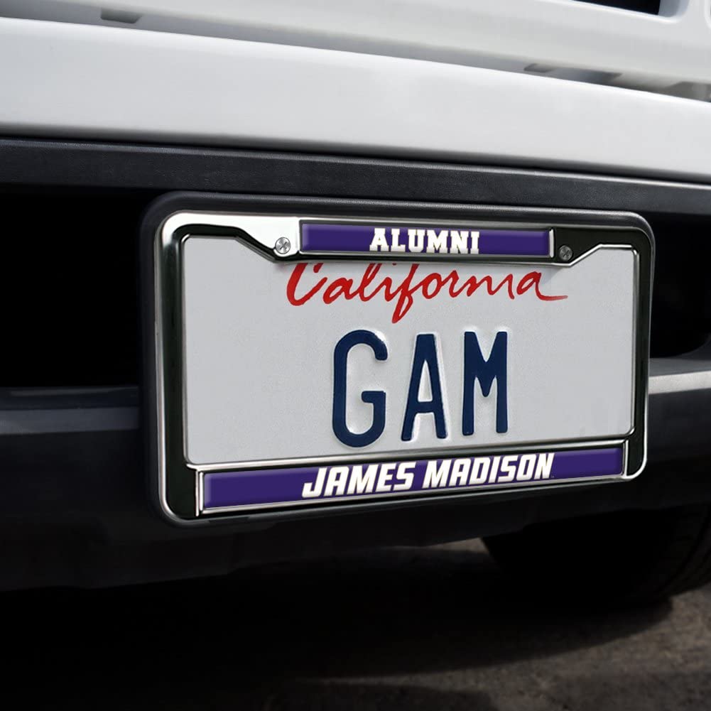 James Madison University Alumni Logo Full Size Standard License Plate Metal Frame