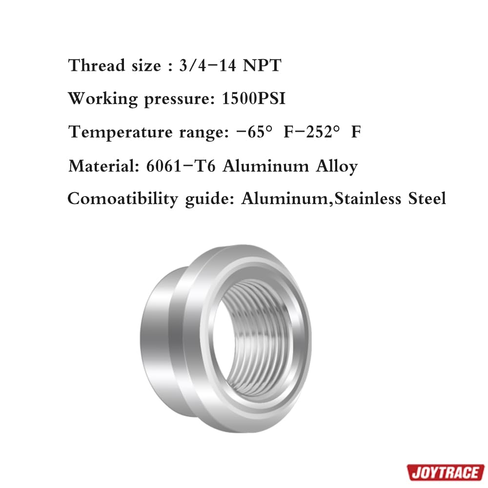 3/4 Npt Female Threaded Stepped Weld On Bung Fitting Aluminum 2Pcs