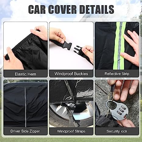 Waterproof Car Cover Compatible with Chevrolet Express/GMC Savana Cargo Van 1500/2500/3500 Extended Length LWB 2003-2025, 6 Laye
