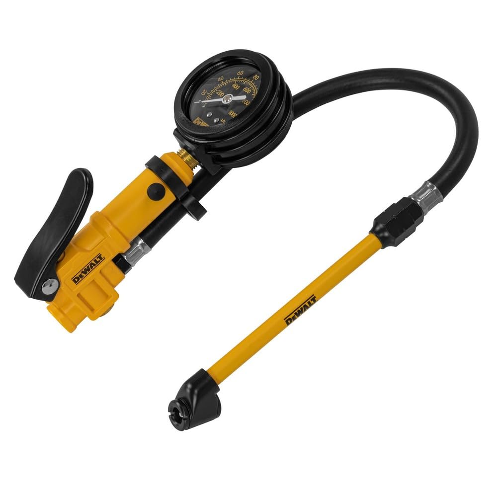 DEWALT 2-Inch Analog Dial Inflator with 12-Inch Hose & Dual Head Chuck - Model DXCM024-0405