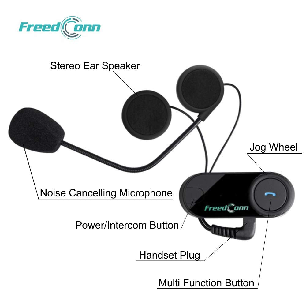 1Storm Motorcycle Modular Full Face Flip Up Dual Visor Helmet + Spoiler Bundle With Freedconn Motorcycle Redtooth Headset: Hb89