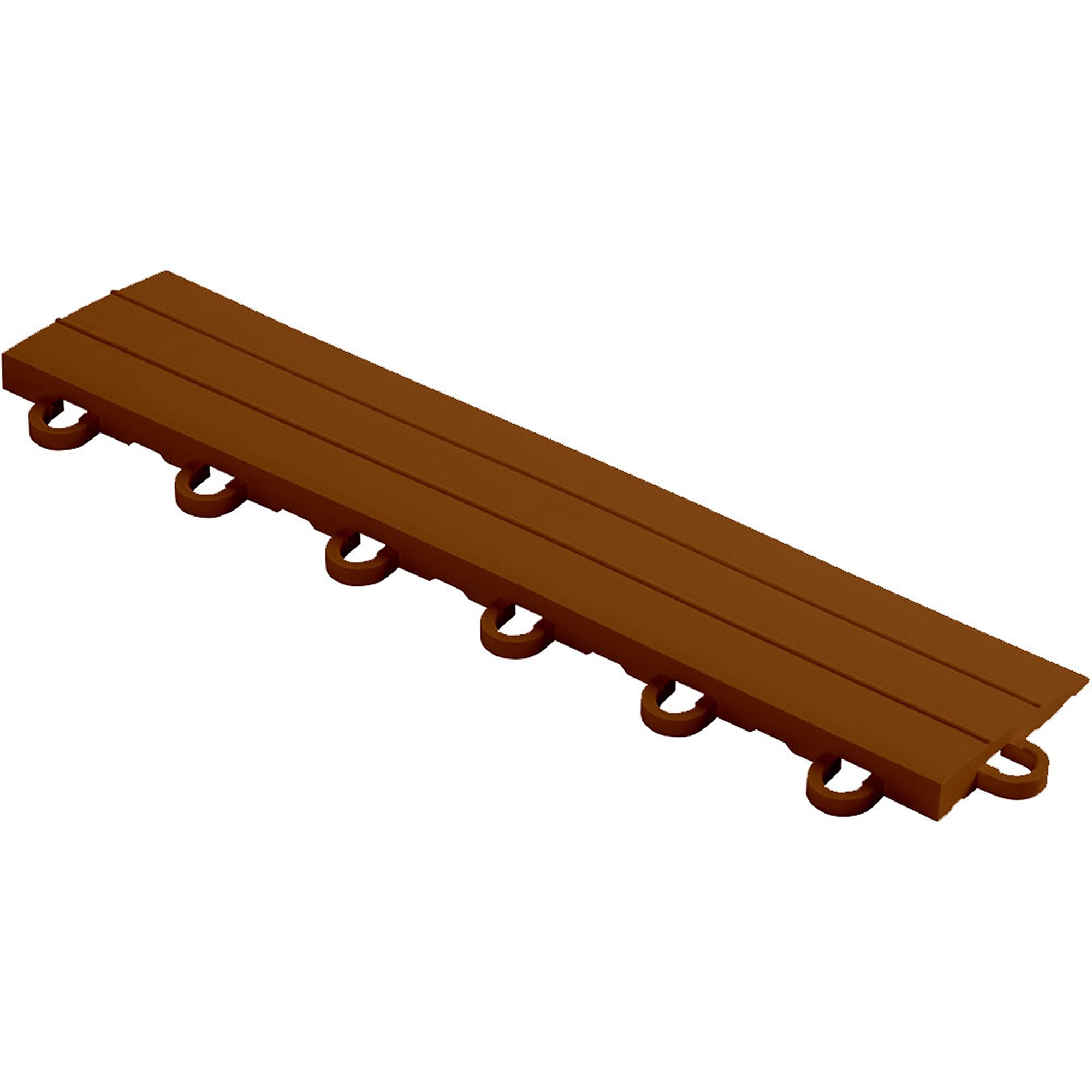 Speedway Diamond Looped Edge for Interlocking Garage Floor Tiles, 12 x 2.75-Inch, Brown, 10 Piece Set