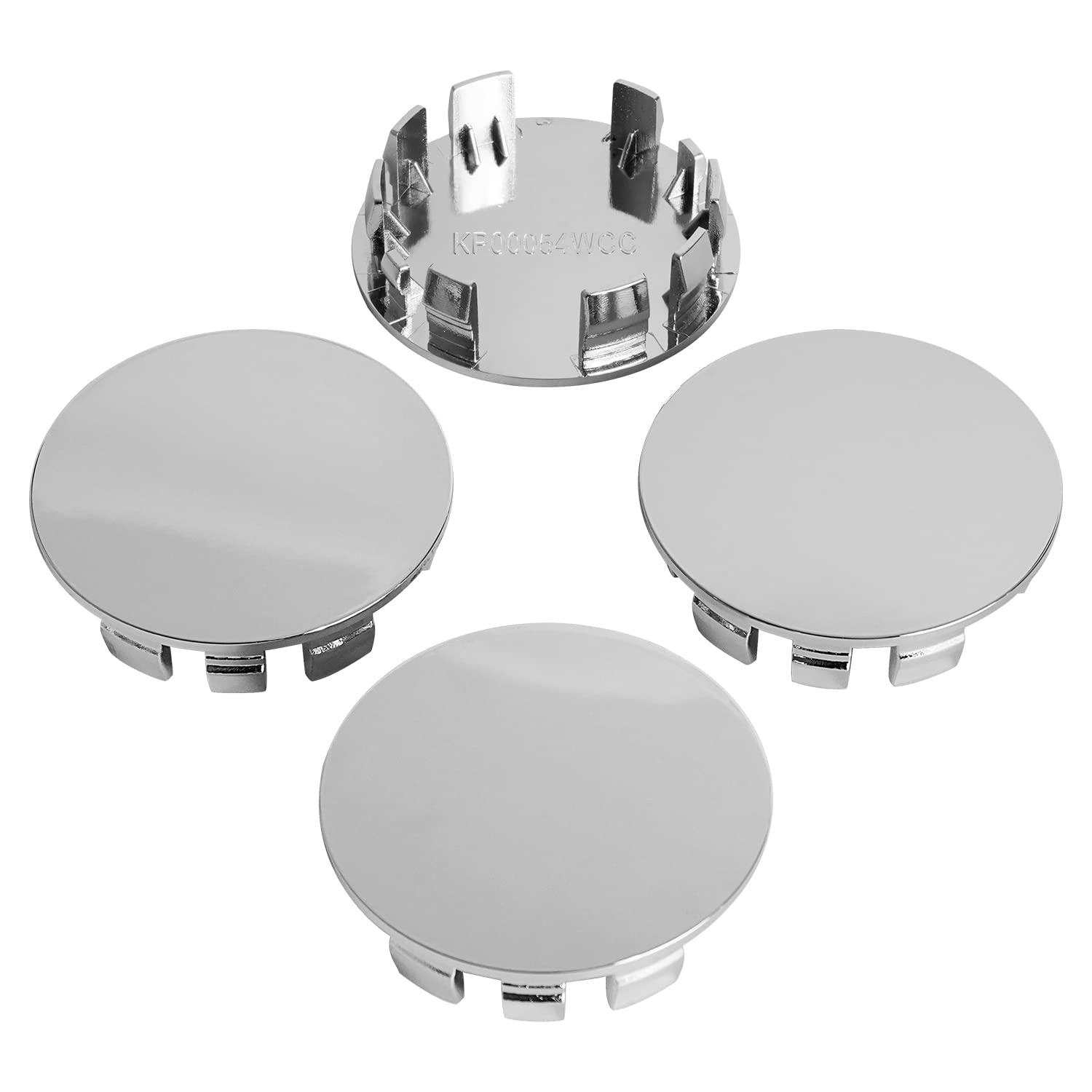 Kitspro 2.4Inch 62Mm Wheel Center Caps, Pack Of 4 (Chrome, Outer 62Mm, Inner 56Mm)
