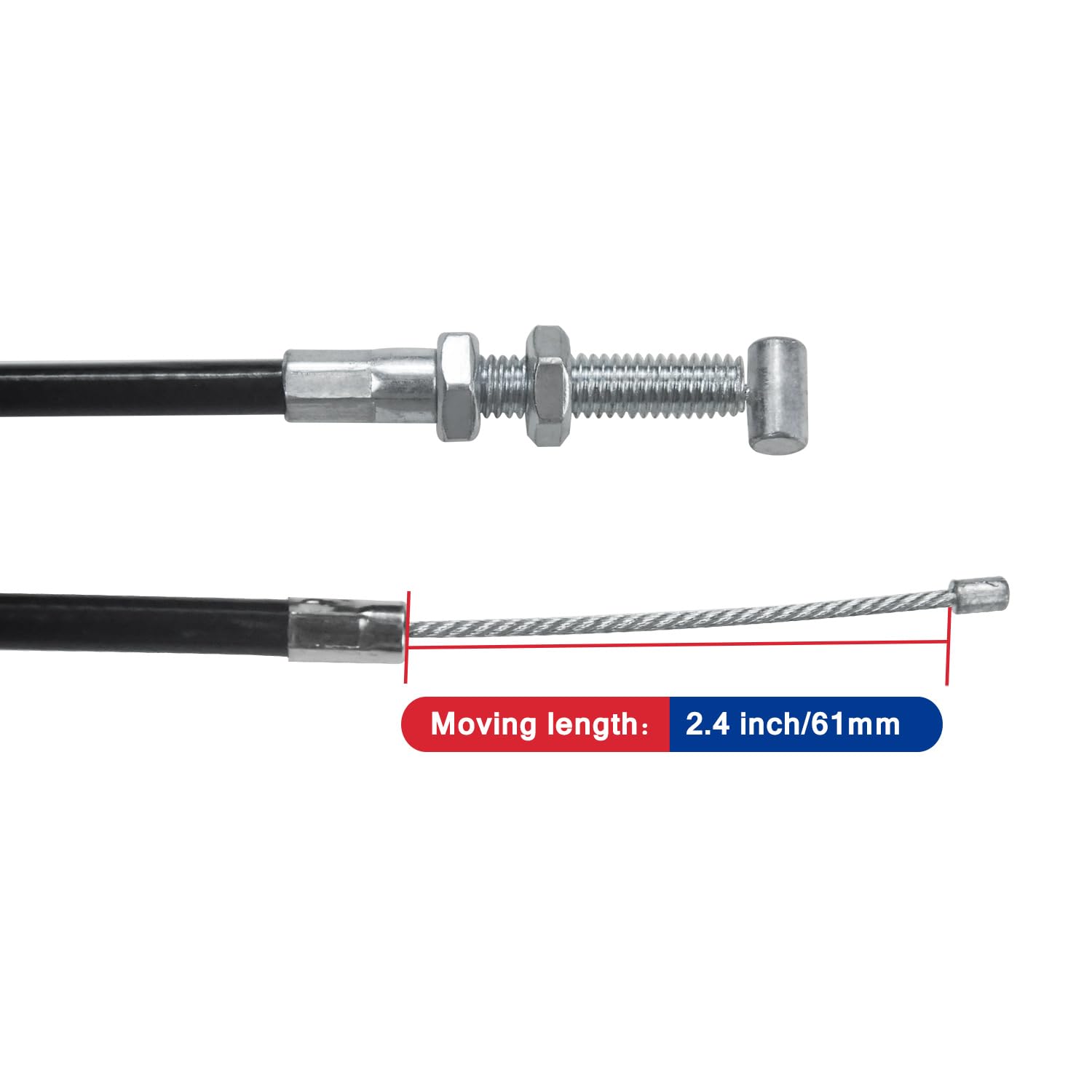 HOOUP 75'' 1900mm Straight Throttle Cable for 90cc 110cc 125cc Kandi GKA GKA2 Go Kart Black Widow Go Cart Yerf Dog Mini Bike Gas