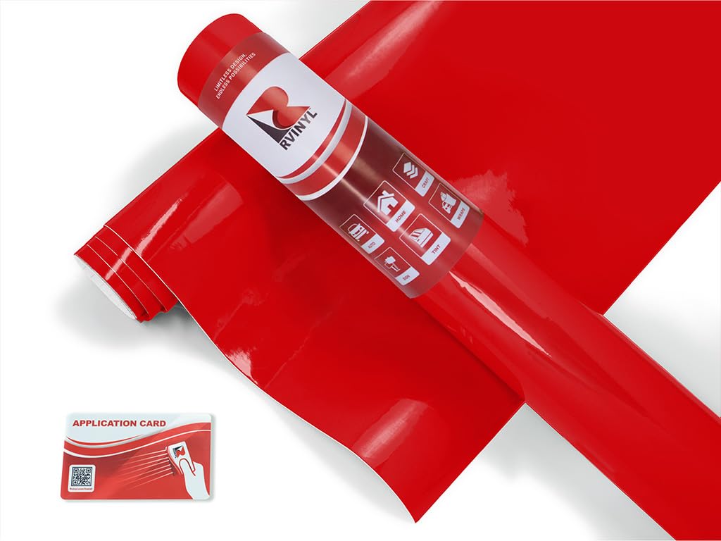 Avery Dennison Sw900 415-O Gloss Red Supreme Wrapping Film Vinyl Vehicle Car Wrap Sheet Roll - (12'' X 60'' W/Application Card)