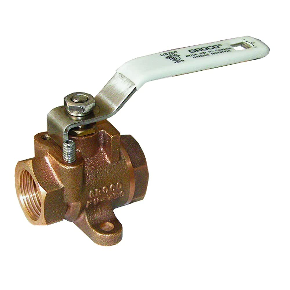 GROCO 1/2 inch NPT Bronze Inline Fuel Valve
