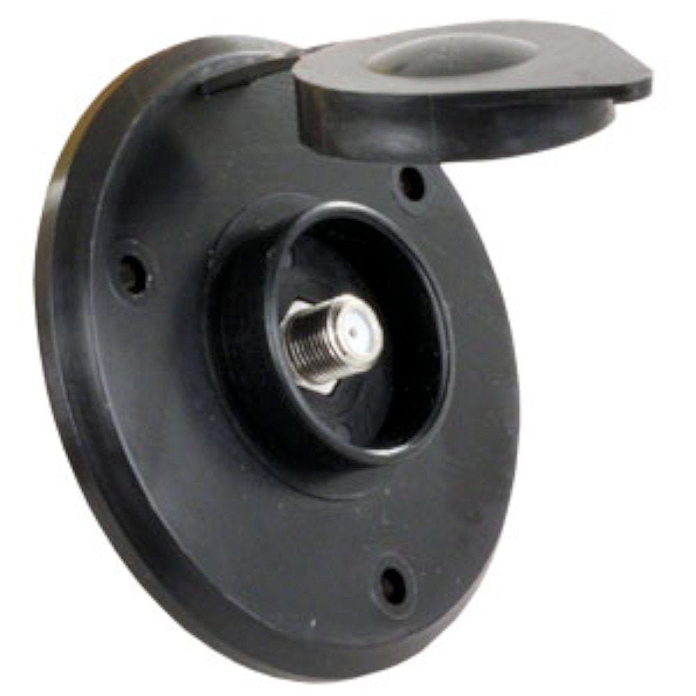 JR Products 476-B-3-A Black Cable TV Plate