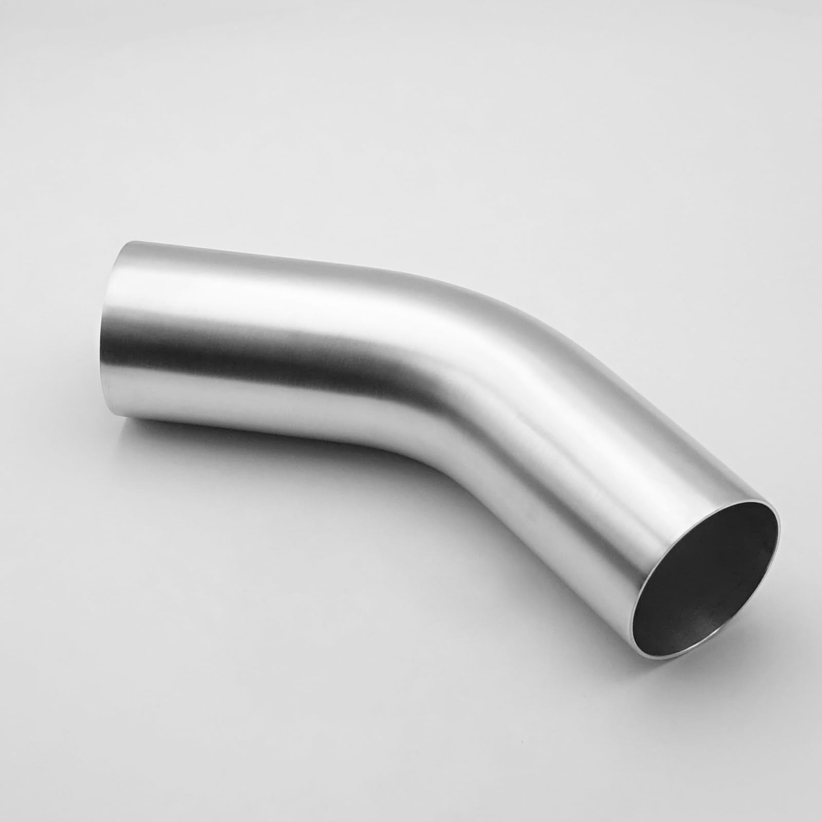 AC PERFORMANCE 3.5'' (89mm) OD 45 Degree Aluminum Elbow Intercooler Pipe Air Intake Tube, 1.28D Radius, Brushed Finish