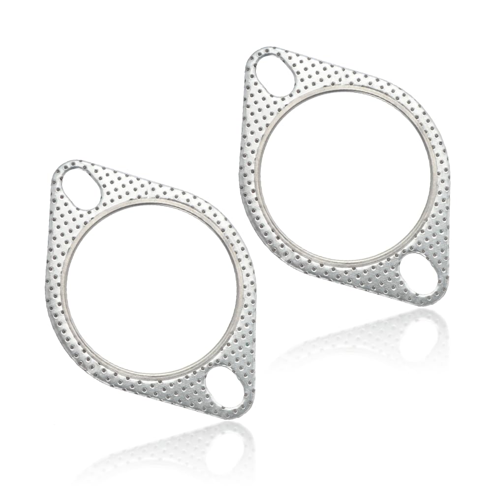 2 PCS Car Exhaust Gasket,2.5'' 2-Bolt Exhaust Flange Gasket Replacement OEM#120-06310-0002,Standard Exhaust Manifold Gasket Car 