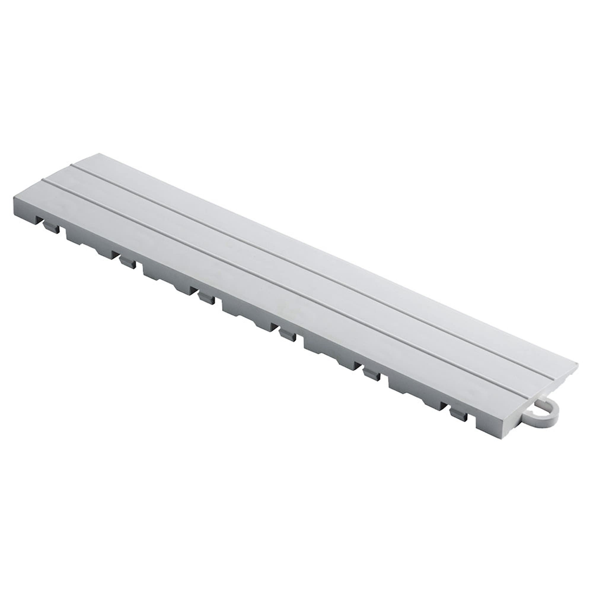 Speedway Diamond Pegged Edge for Interlocking Garage Floor Tiles, 12 x 2.75-Inch, Silver, 10 Piece Set