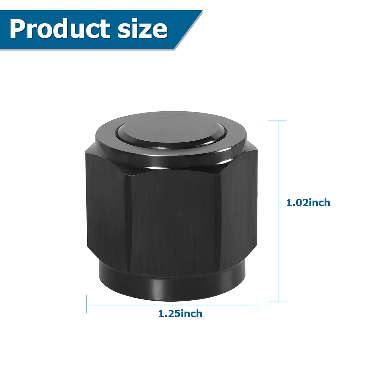 12AN Female Flare Cap Block Off Fitting Plug, 2PCS Aluminum Swivel Hex Head Nut Port Adapter, Automotive Modification Accessorie