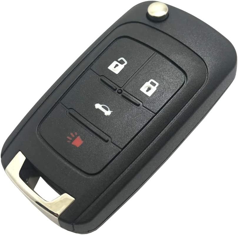 Horande Key Fob Cover Case for Chevy Cruze Malibu Camaro Equinox Sonic - Black Folding Flip Replacement Shell