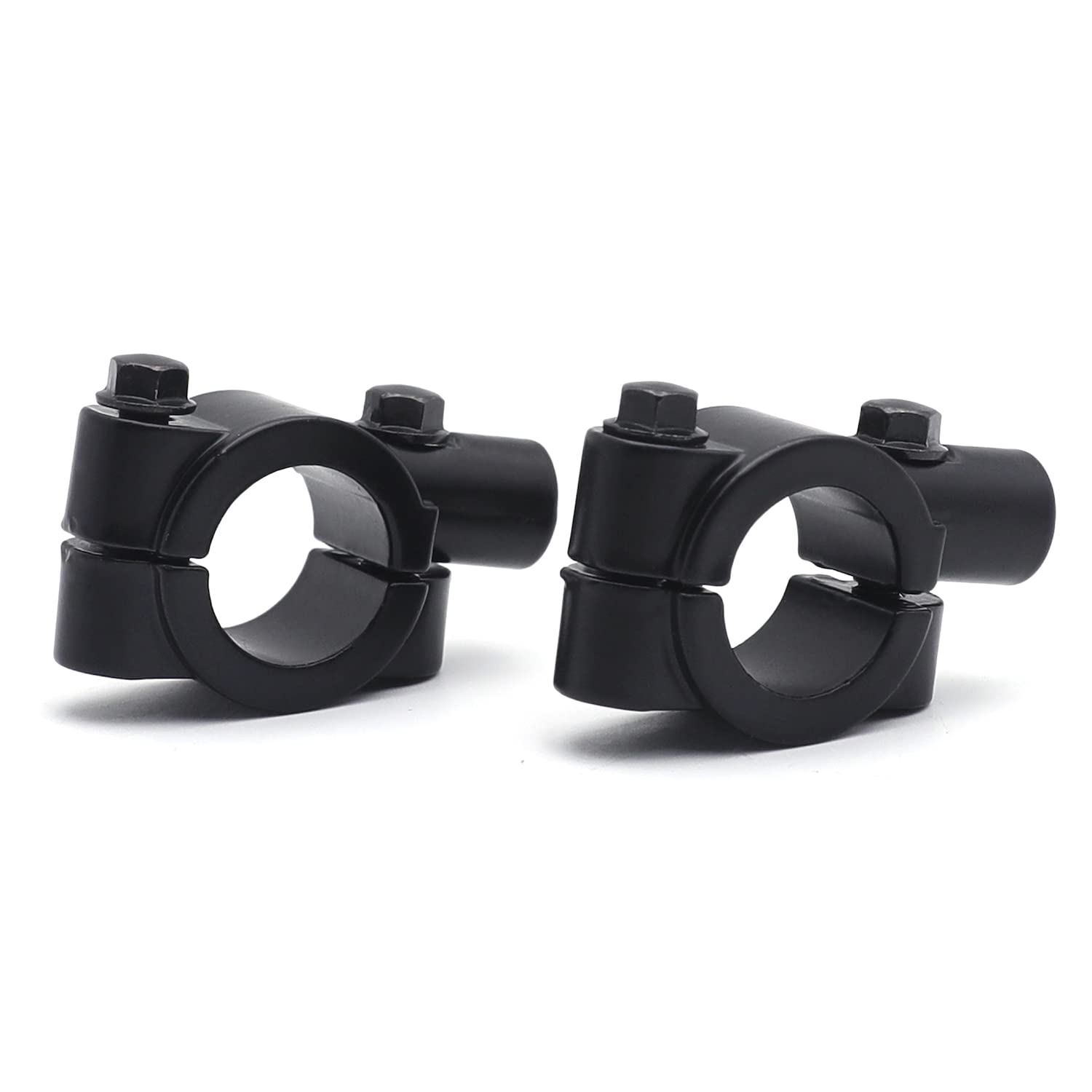Httmt Mt-Jingzuo-002-25-Bk Group Black 1 Inch 25Mm Motorcycle Handlebar 10Mm Mirror Thread Mount Holder Clamp Adaptor
