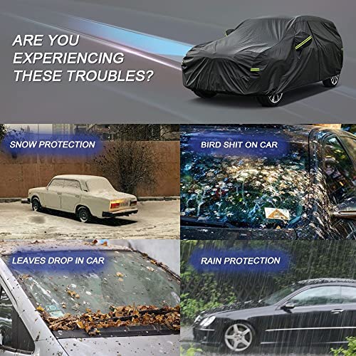 Koukou Waterproof Suv Car Cover Suitable For Jeep Patriot From 2007 To 2016, 7 Layers Windproof All Weather Waterproof Outdoor C