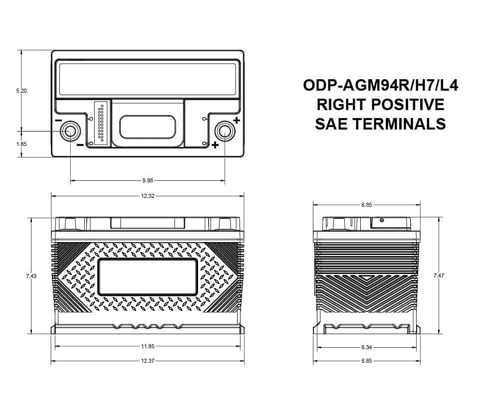 Odyssey Battery Odp-Agm94Rh7L4 Performance Series Agm Battery