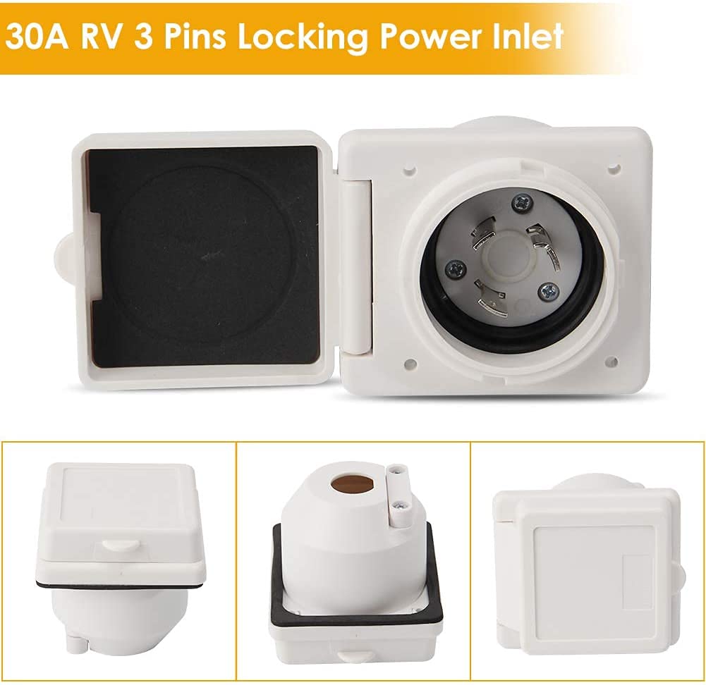 Opl5 Rv Power Inlet 30Amp 125V Rv Power Inlet Receptacle, Female Twist Locking Connector, Rv Power Plug Twist Locking Inlet With