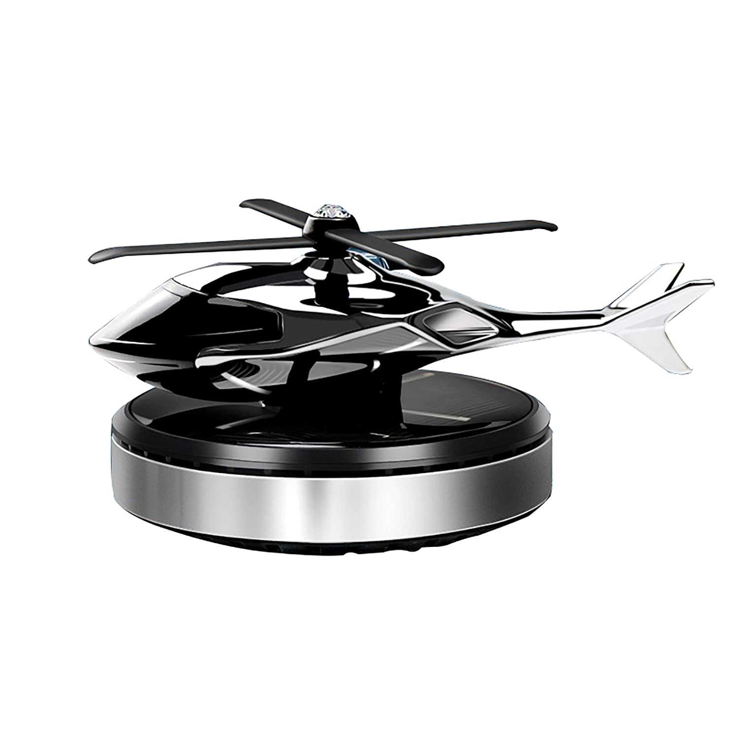 Niceada Car Air Freshener, Helicopter Solar Energy Rotating Aromatherapy Aviation Al Alloy Diffuser, Interior Decoration Accesso