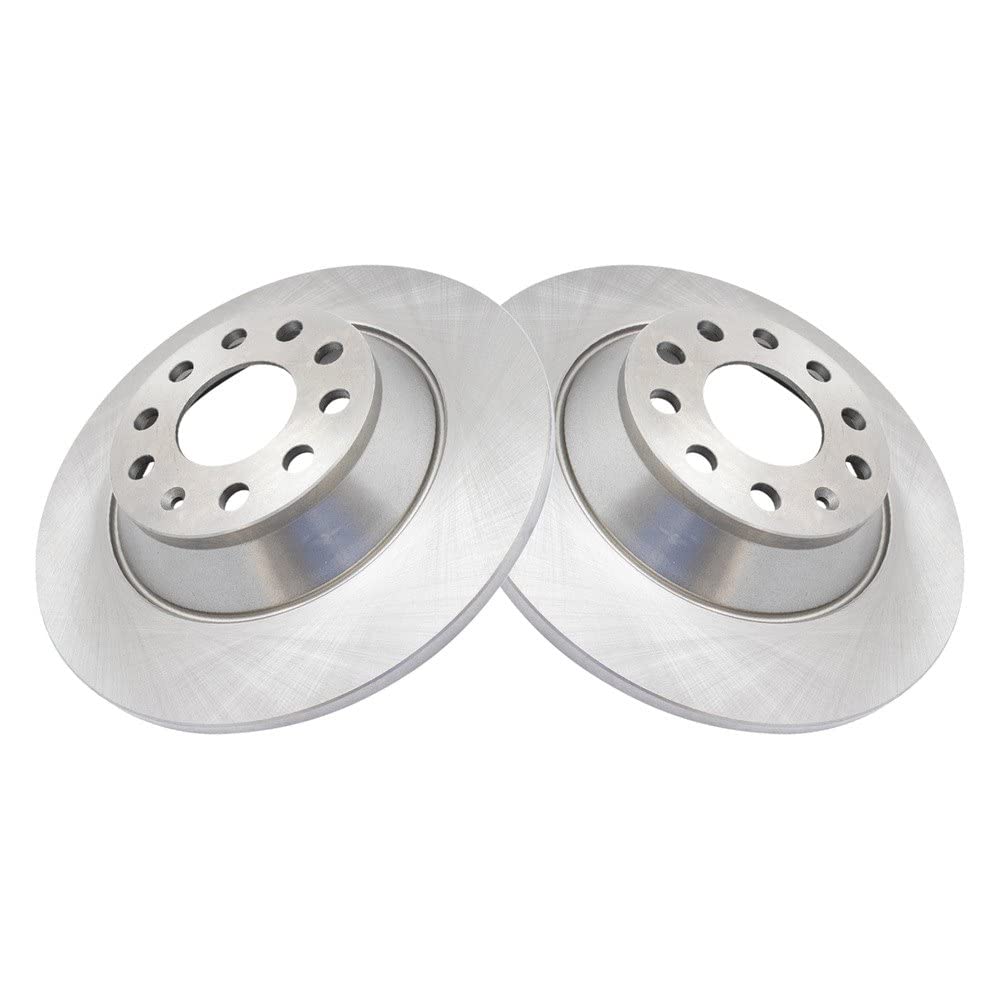 Trq Rear Brake Rotors Set Solid Compatible With 2006-2010 Audi A6 2005-2011 A6 Quattro