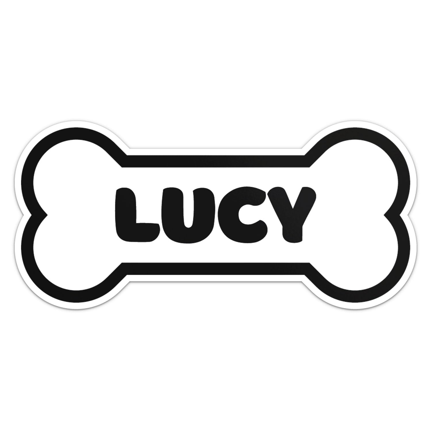 Lucy Dog Name Sticker - Waterproof Vinyl Decal For Car Bumper, Laptop, Water Bottle, Wall, And Window, Size - 6'' Longer Side