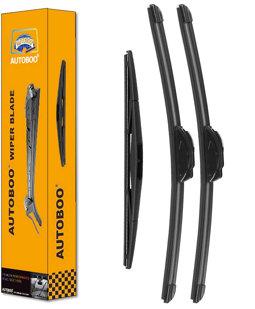 Autoboo 24''+18'' Windshield Wipers With 12'' Rear Wiper Blade Replacement For Nissan Pathfinder 2005-2012, Nissan Xterra 2005-2