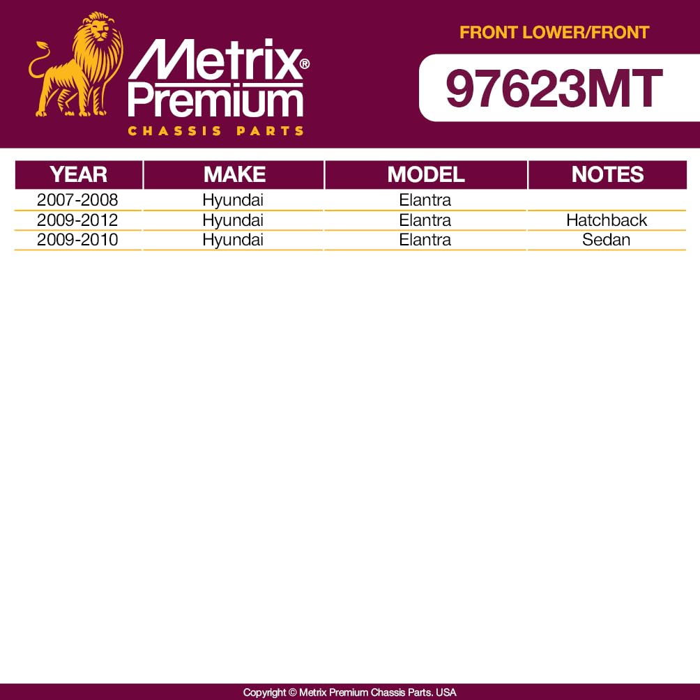 Metrix Premium Chassis Parts - 4 Pc Front L/R Lower Control Arm & Front L/R Sway Bar Stabilizer End Link Kit Fits 2007-2012 Hyun