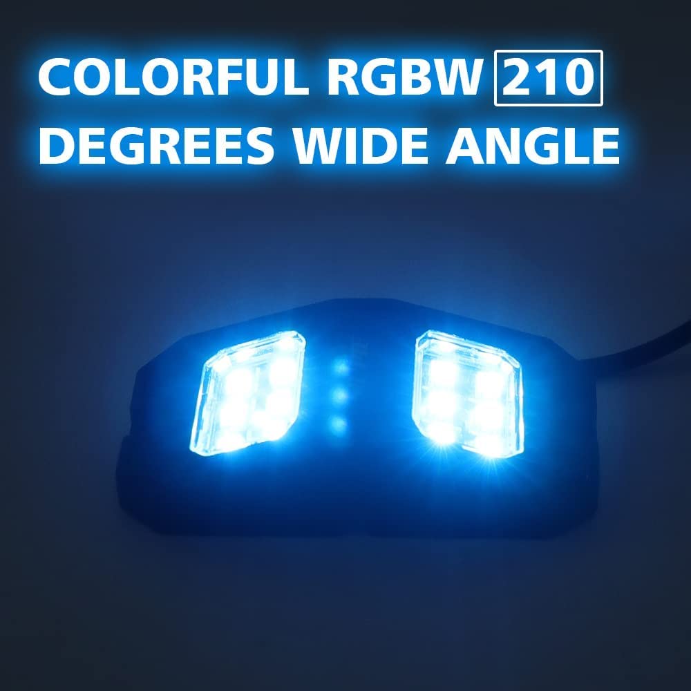 Sunpie 12 Pods Upgraded 210 Degrees Wide Angle Rgbw Rock Lights App Voice Mode Music Mode Automatic Control Neon Light Kit Wheel