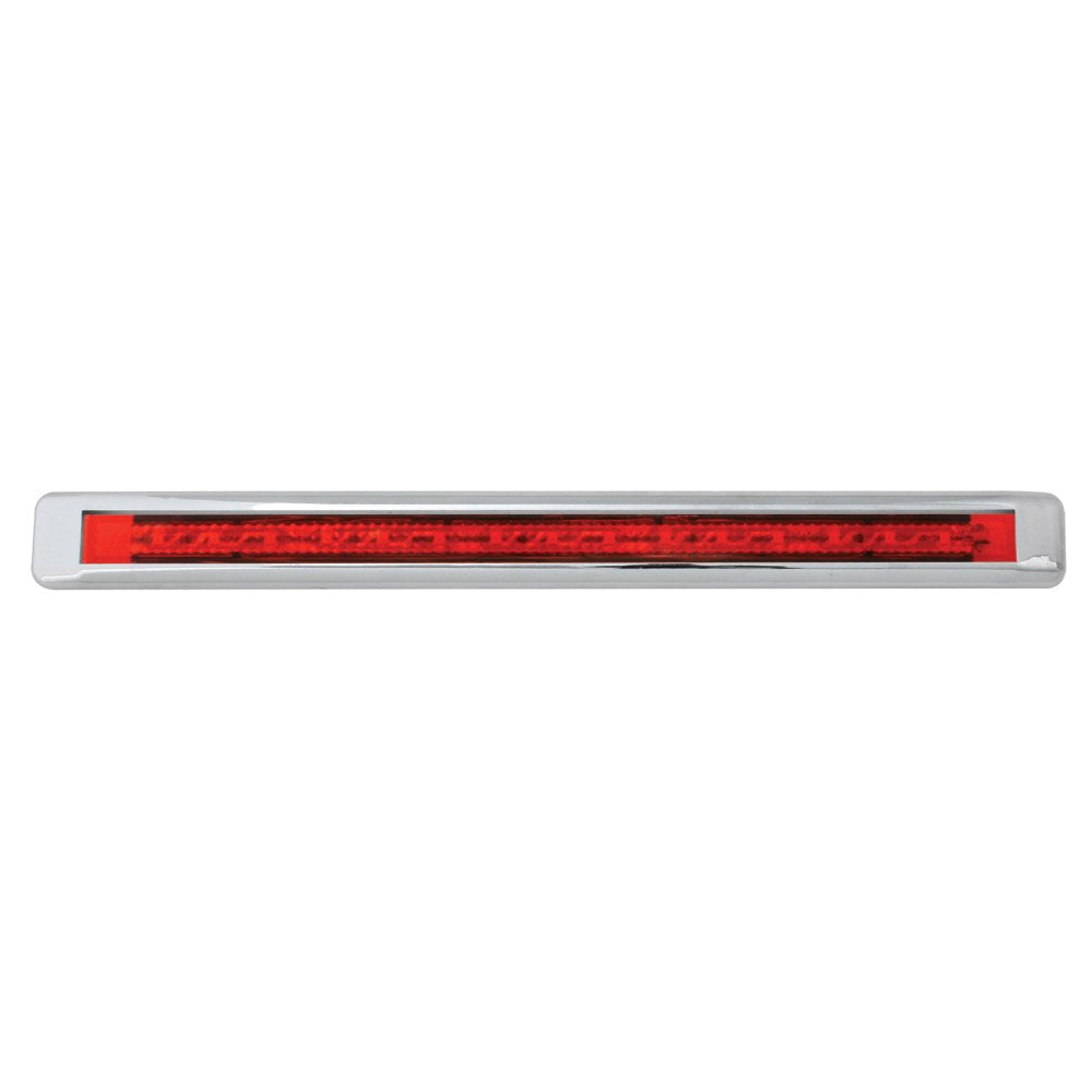 Gg Grand General 76125 Red 12'''' Ultra Thin Surface Mount 15-Led Marker And Clearance Sealed Light Bar With Chrome Plastic Beze