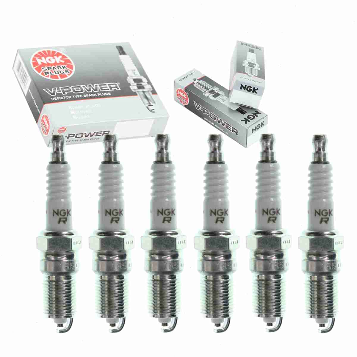 6 pc NGK V-Power Spark Plugs compatible with Mazda B3000 3.0L V6 1994-2008