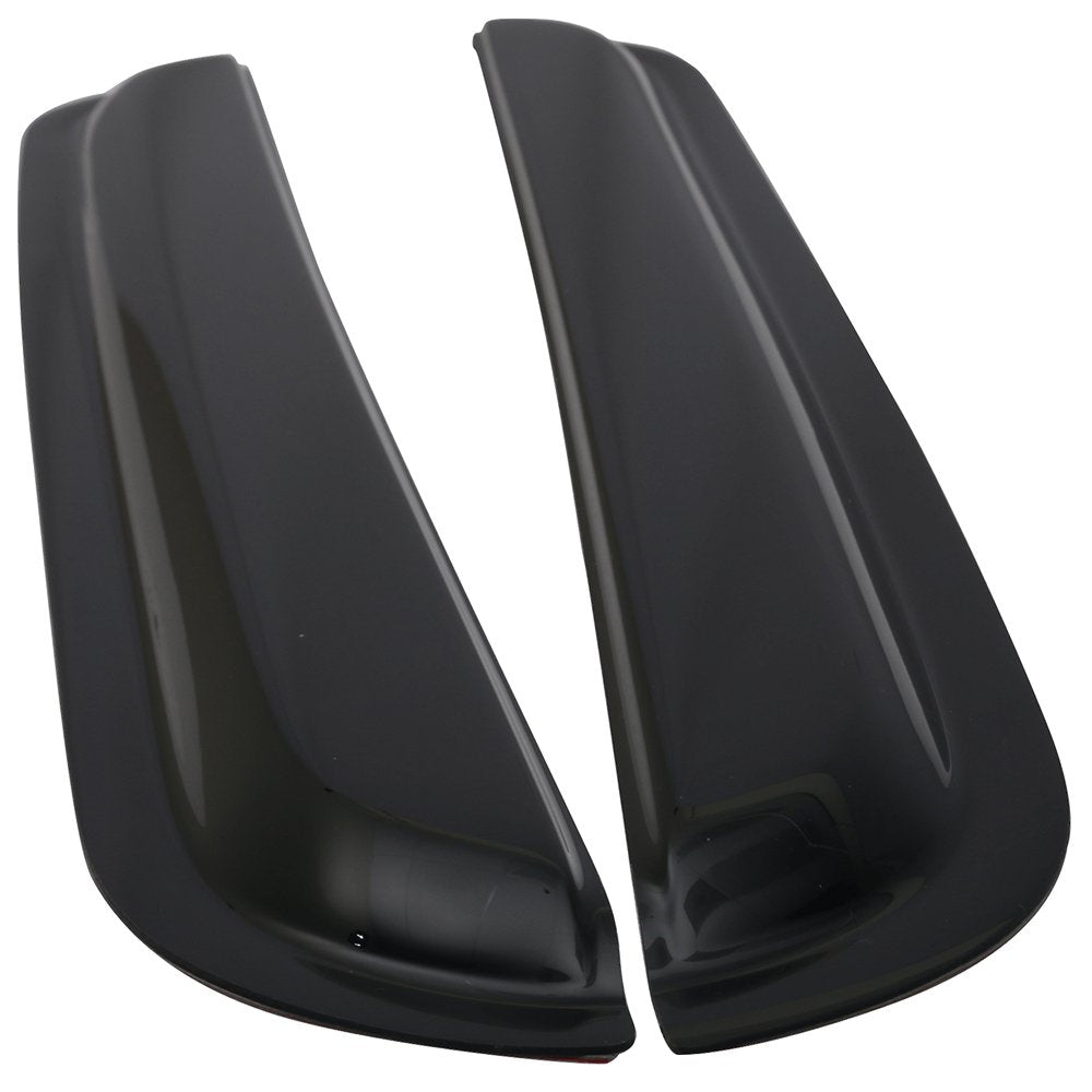 IKON MOTORSPORTS Tape On External Window Visor, Compatible with 1998-2004 Dodge Durango, Dakota Crew cab, Slim Style Acrylic Smo