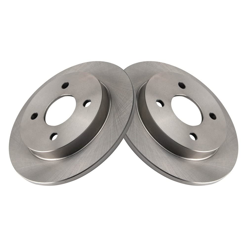 Trq Rear Brake Rotors Set Solid Compatible With 2000-2007 Ford Focus