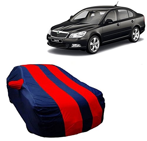 MotRoX Car Body Cover Compatible with Laura with Side Mirror Pocket (Red & Blue)