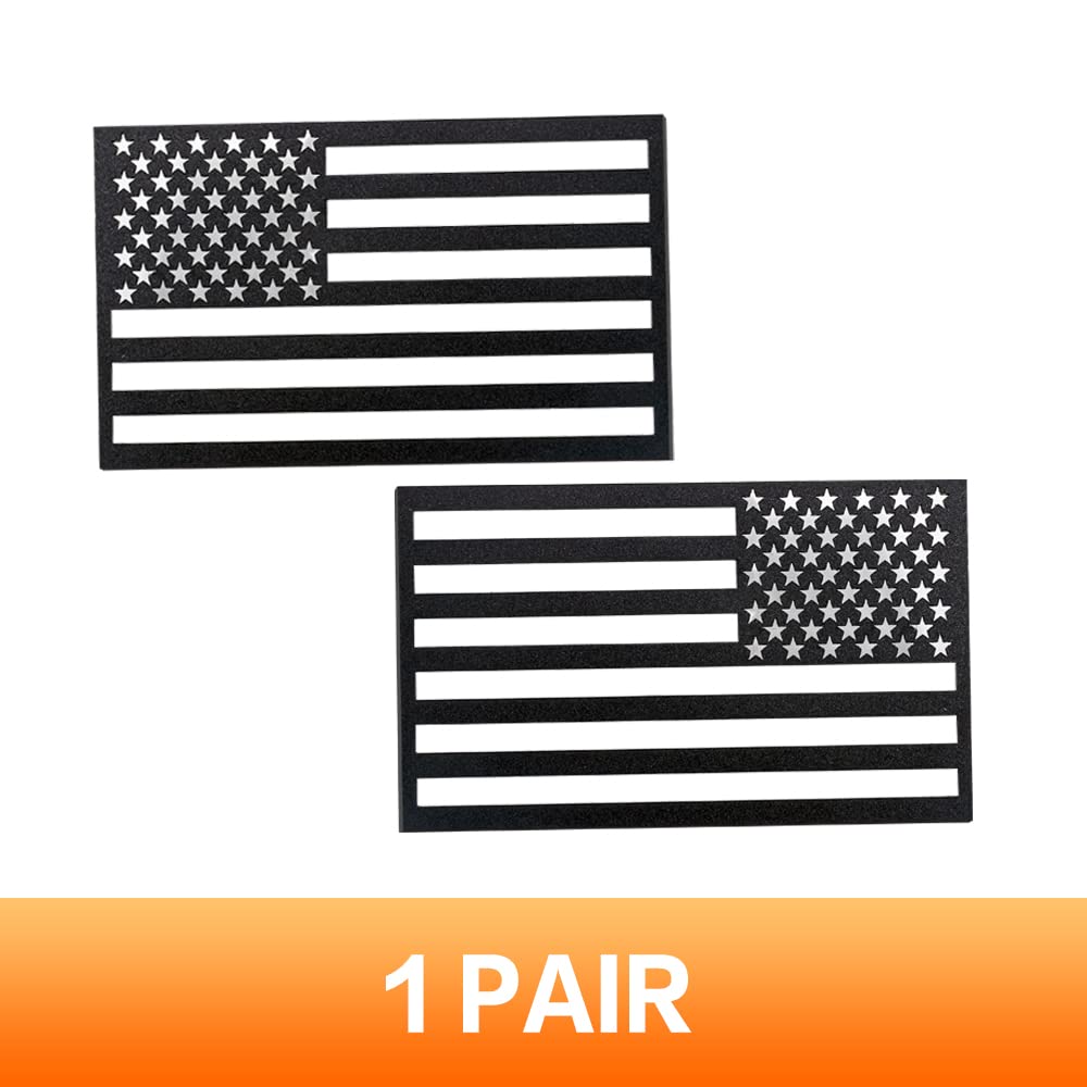 Vagurfo 1 Pair American Flag Metal Car Sticker,Universal Car Stickers Metal American Flag Emblem Sticker Decal,Auto Bumper 3D Us Stickers Decal Accessories (Cut Out 1 Pair)