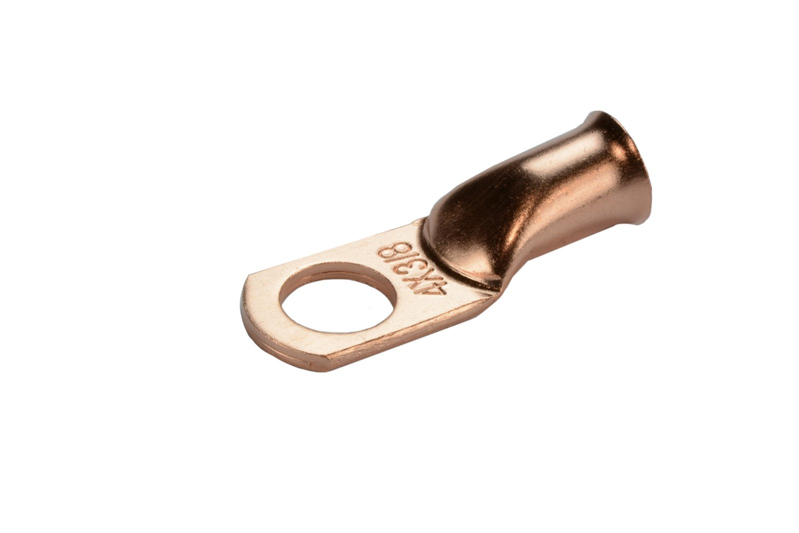 Temco 100 Pack Bare Copper Welding Battery Cable Ends, Lugs Terminal 4 Awg 3/8 '' Hole (6 Awg To 1/0 Awg Options Available)