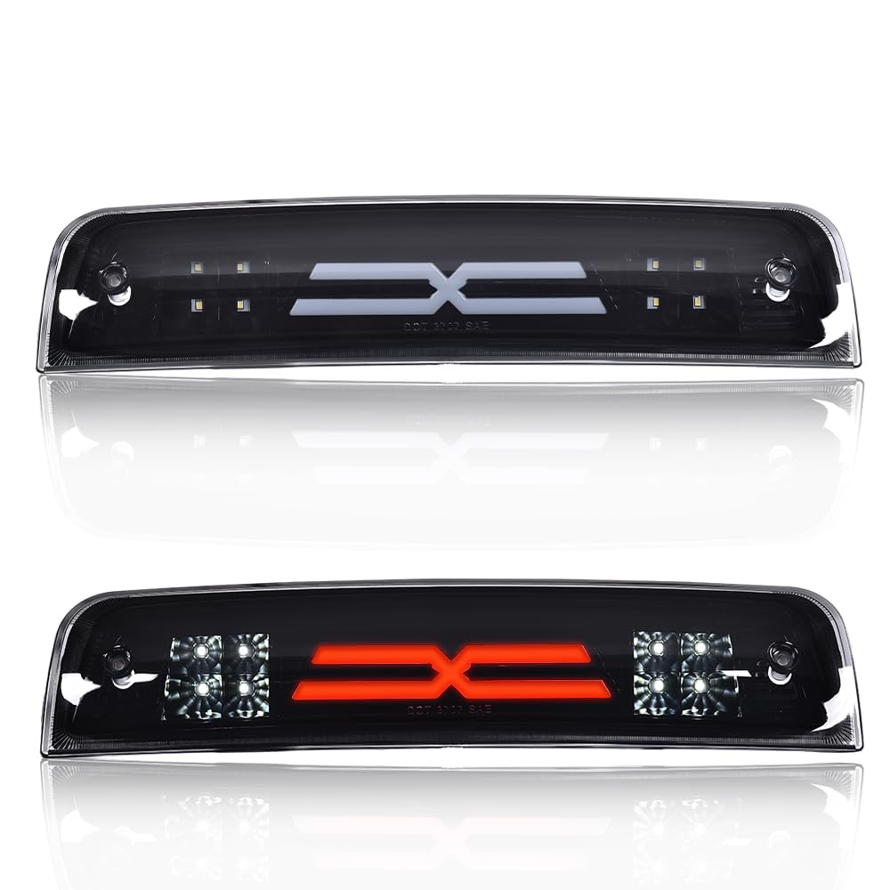 CROSSDESIGN LED Bar 3rd Brake Light Fit 2009-2017 Dodge Ram 1500 2500 3500 X Type High Mount Stop Light Rear Tail Cargo Lamps