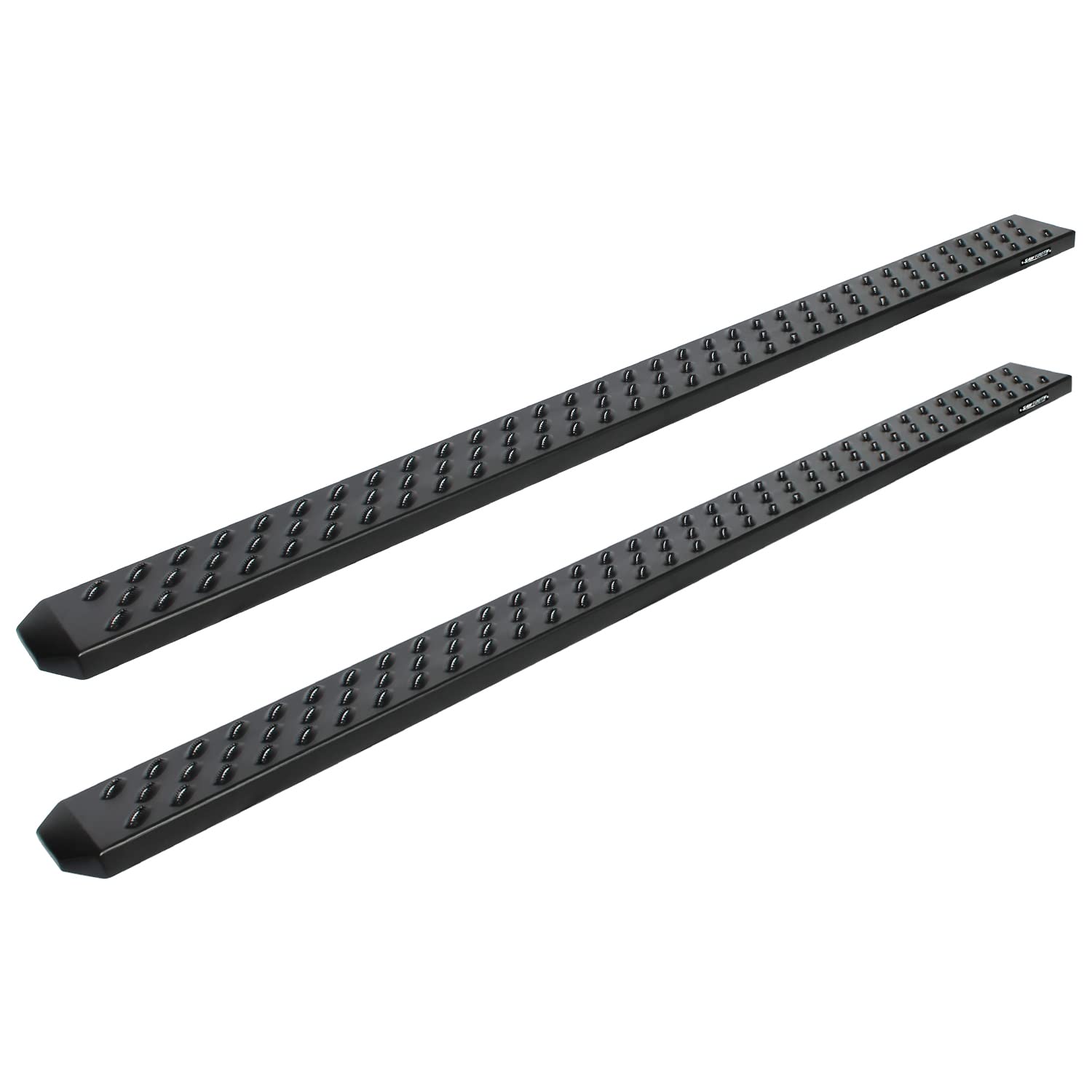 Raptor Series Running Boards Steps 6.5In Wide Sawtooth Grip Black Aluminum For Extended/Double Cab 07-18 Silverado/Sierra 1500 07-19 2500/3500