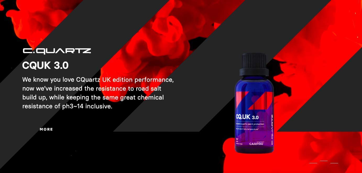 CARPRO CQUARTZ UK 3.0 Ceramic Coating Kit - 50ml, Clear, Bonds to Paint, Glass, Metal, Plastic, Includes Reload 2.0